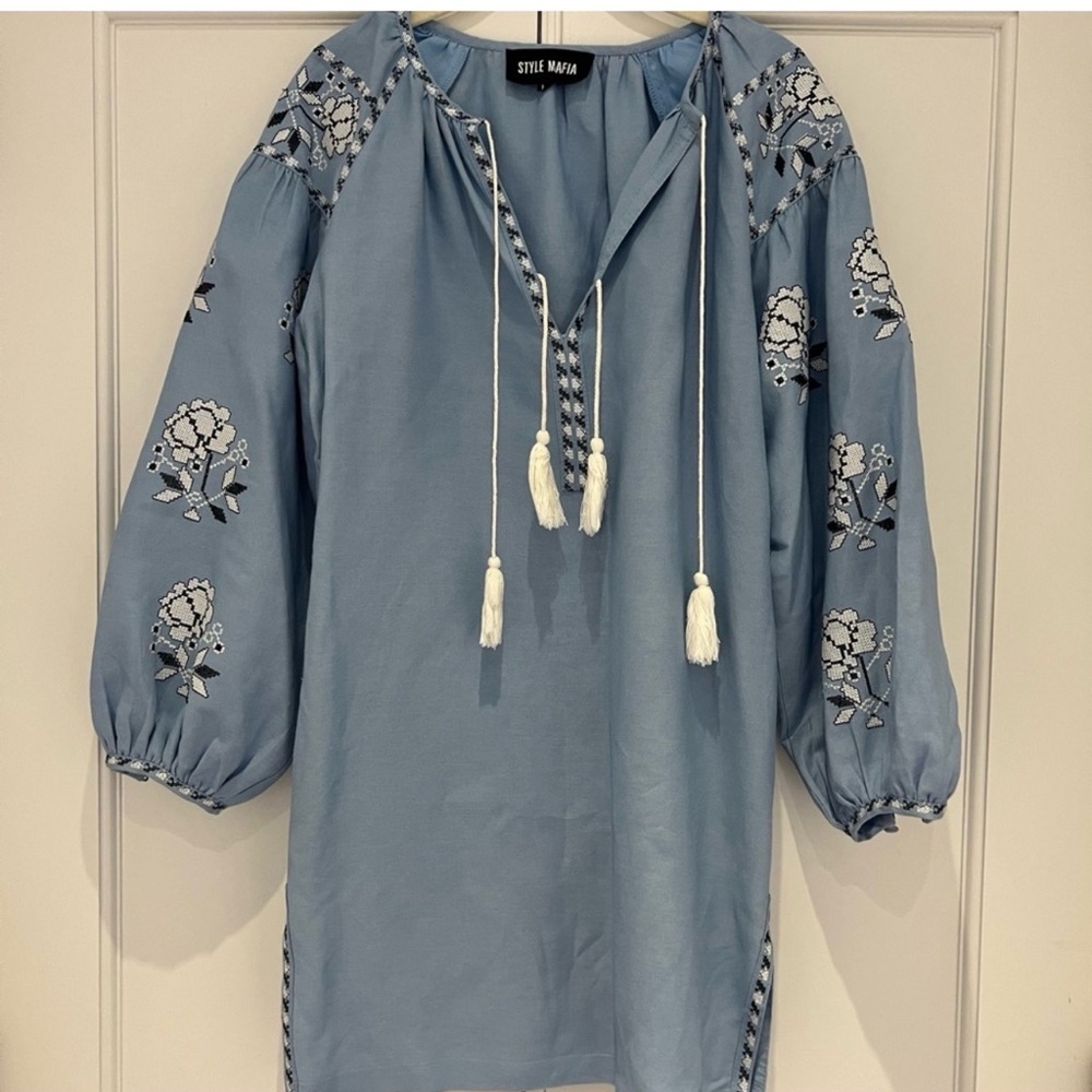 Style Mafia Sky Blue Floral Dress - Picture 14 of 16